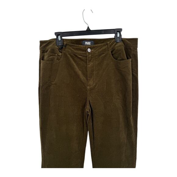 PAIGE Genevieve Flare corduroy pants olive green size 33 - Picture 4 of 9